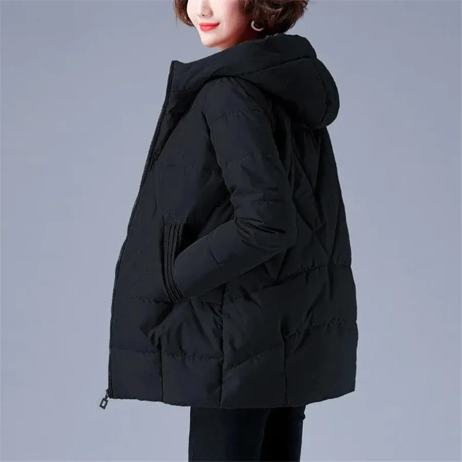 Women's Elegant Solid Colour Ribbed Quilted Coat with Zipper | Ideal for Autumn/Winter