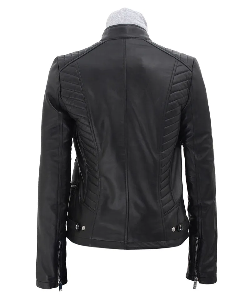 Women's Quilted Leather Jacket