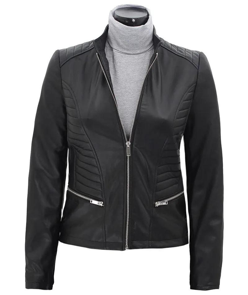 Women's Quilted Leather Jacket