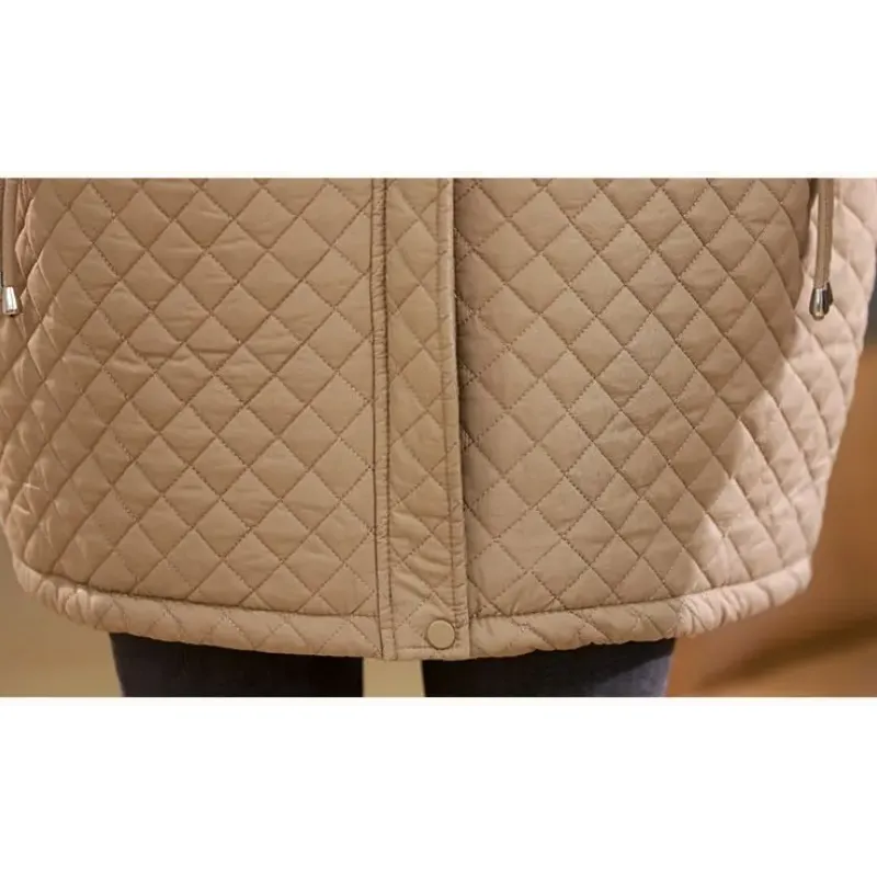 Women's Warm Fleece Lined Quilted Coat with Zipper | Ideal for Autumn/Winter