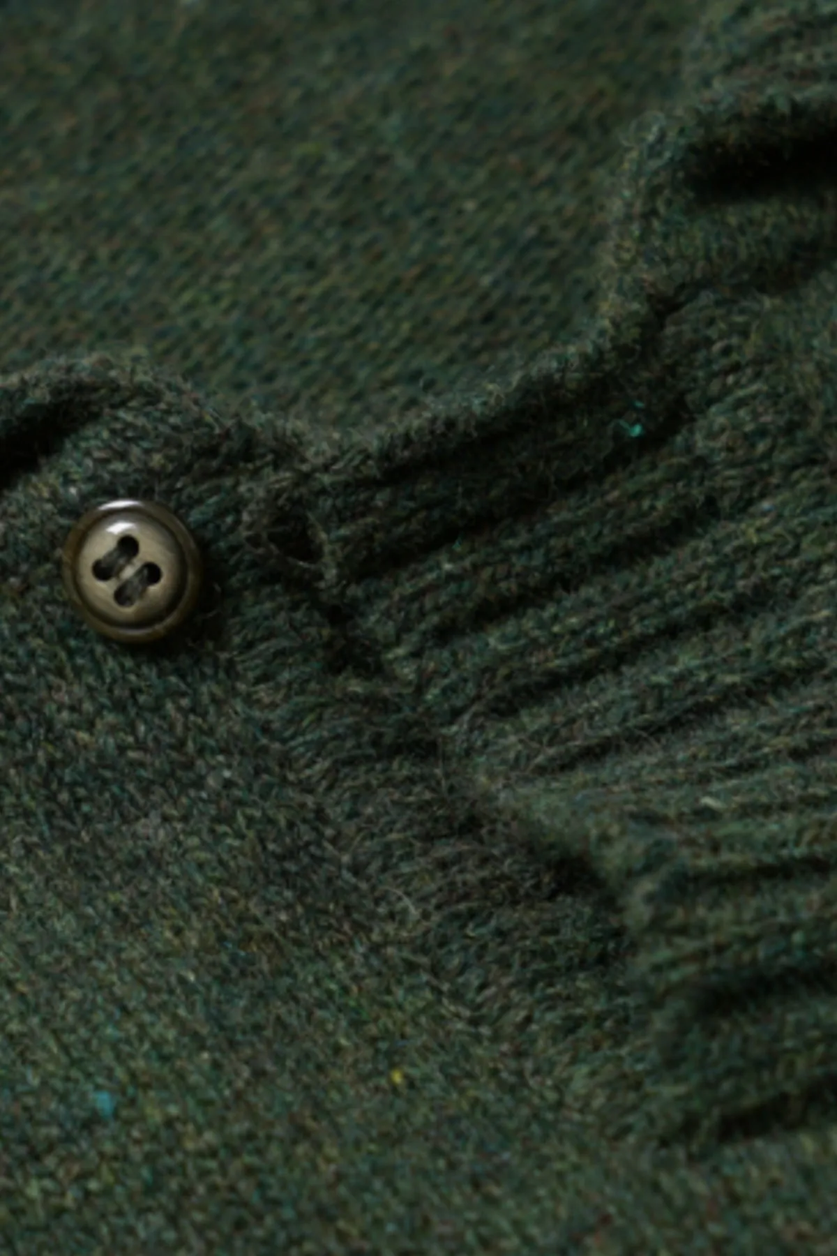 Wool Collar Knit Pullover - Forest Green