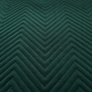 Zig Zac Quilted Bottle Green Velvet