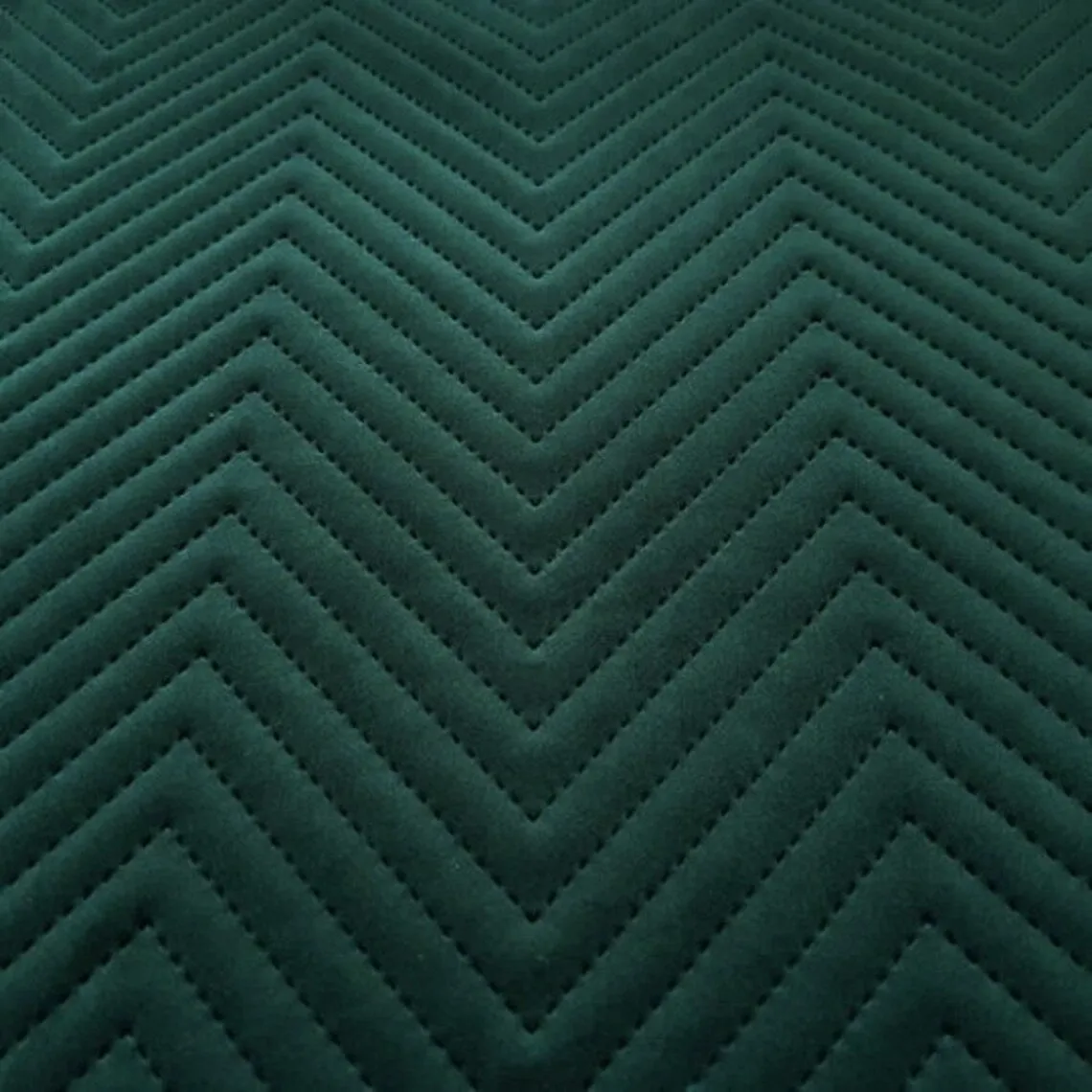 Zig Zac Quilted Bottle Green Velvet