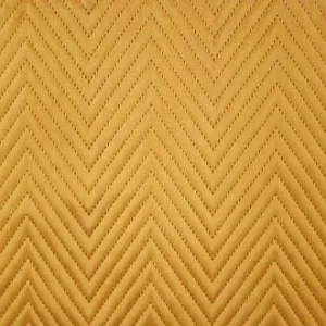 Zig Zac Quilted Yellow Velvet